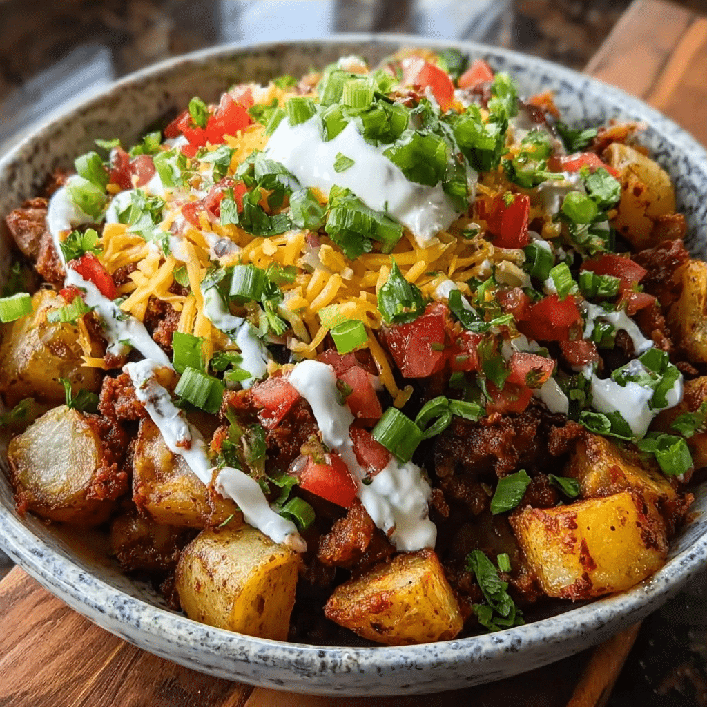 High Protein Loaded Potato Taco Bowl (Easy Gluten-Free Dinner)