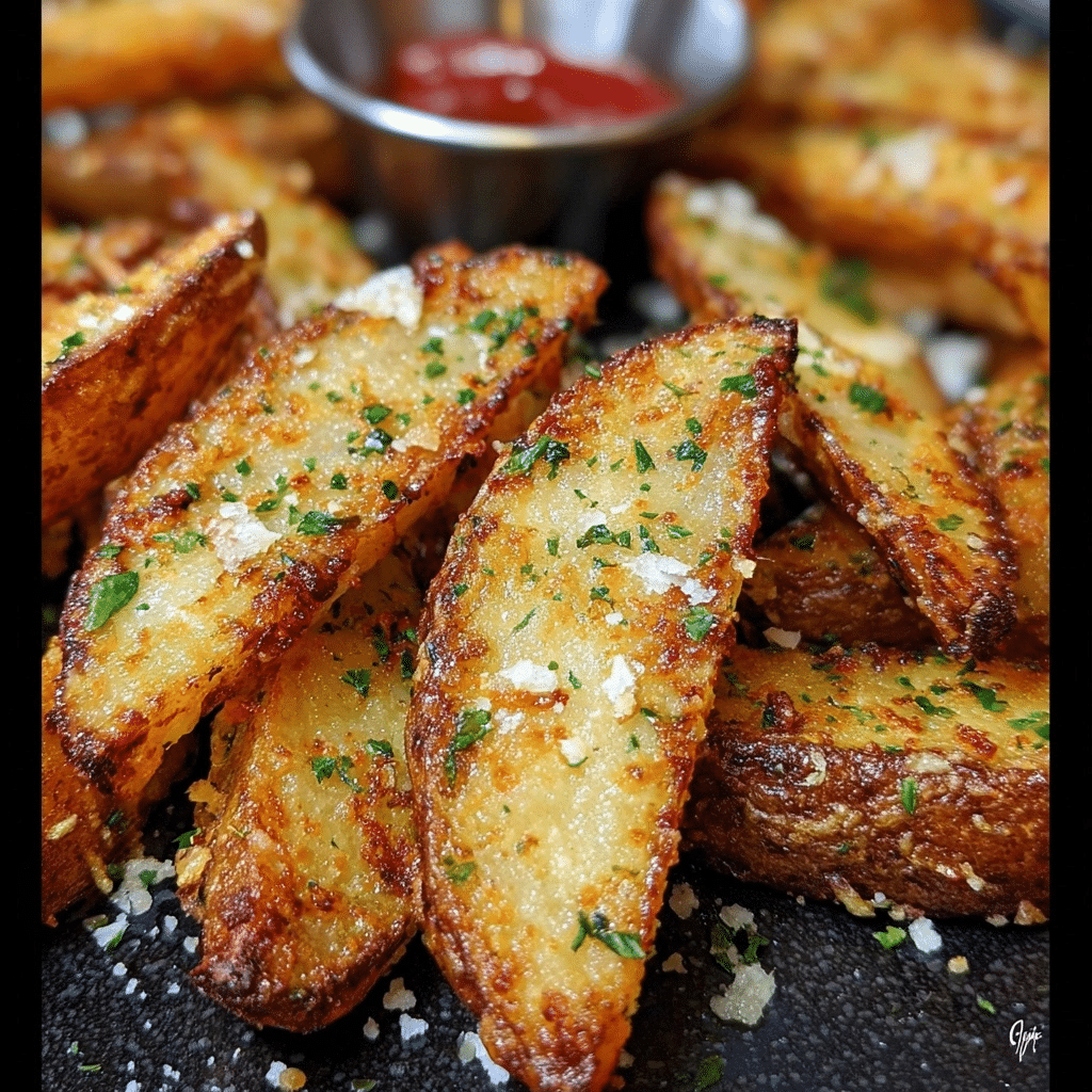 Crispy Keto "Potato" Wedges (Garlic Parmesan & High Protein!)