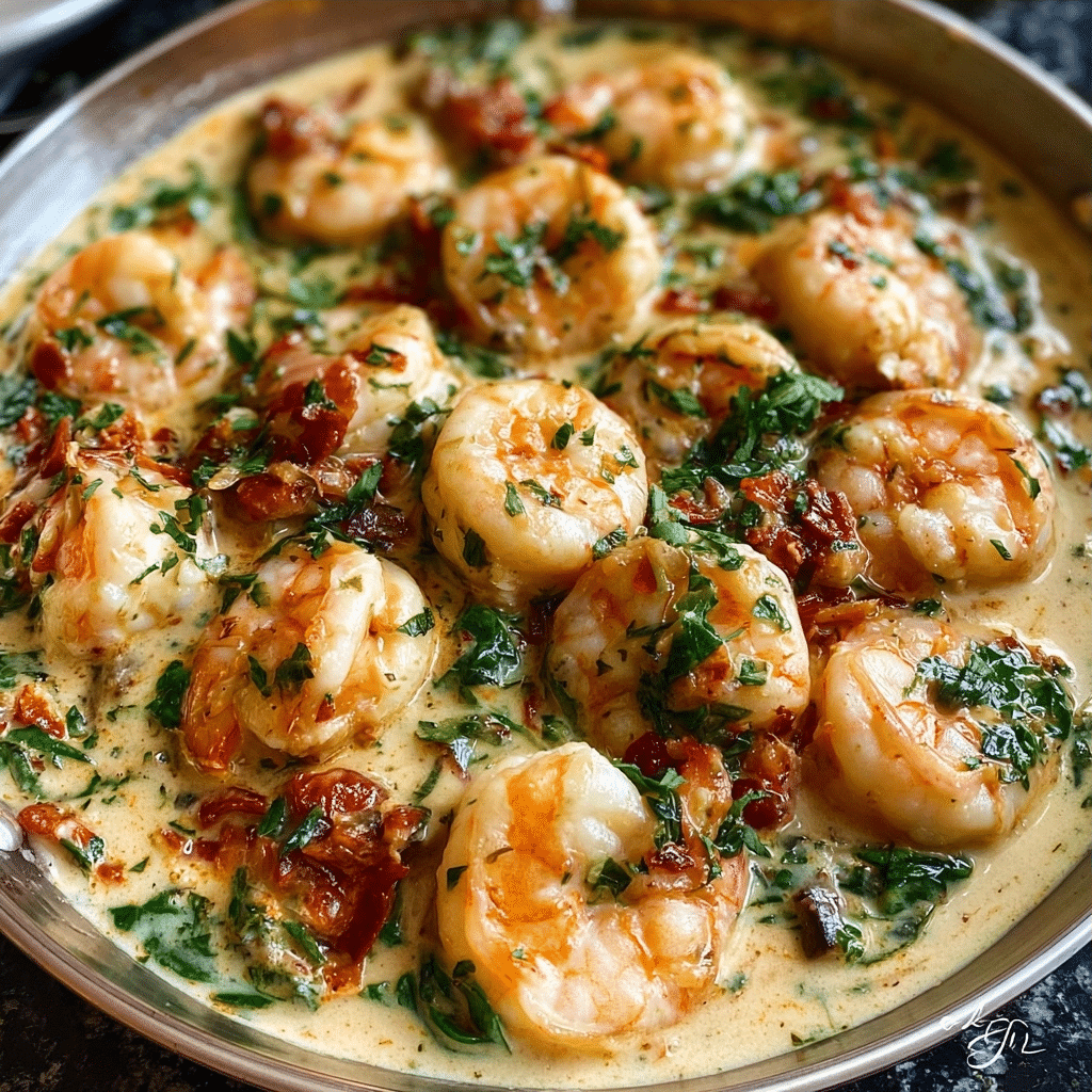 Keto Creamy Tuscan Garlic Shrimp Dinner
