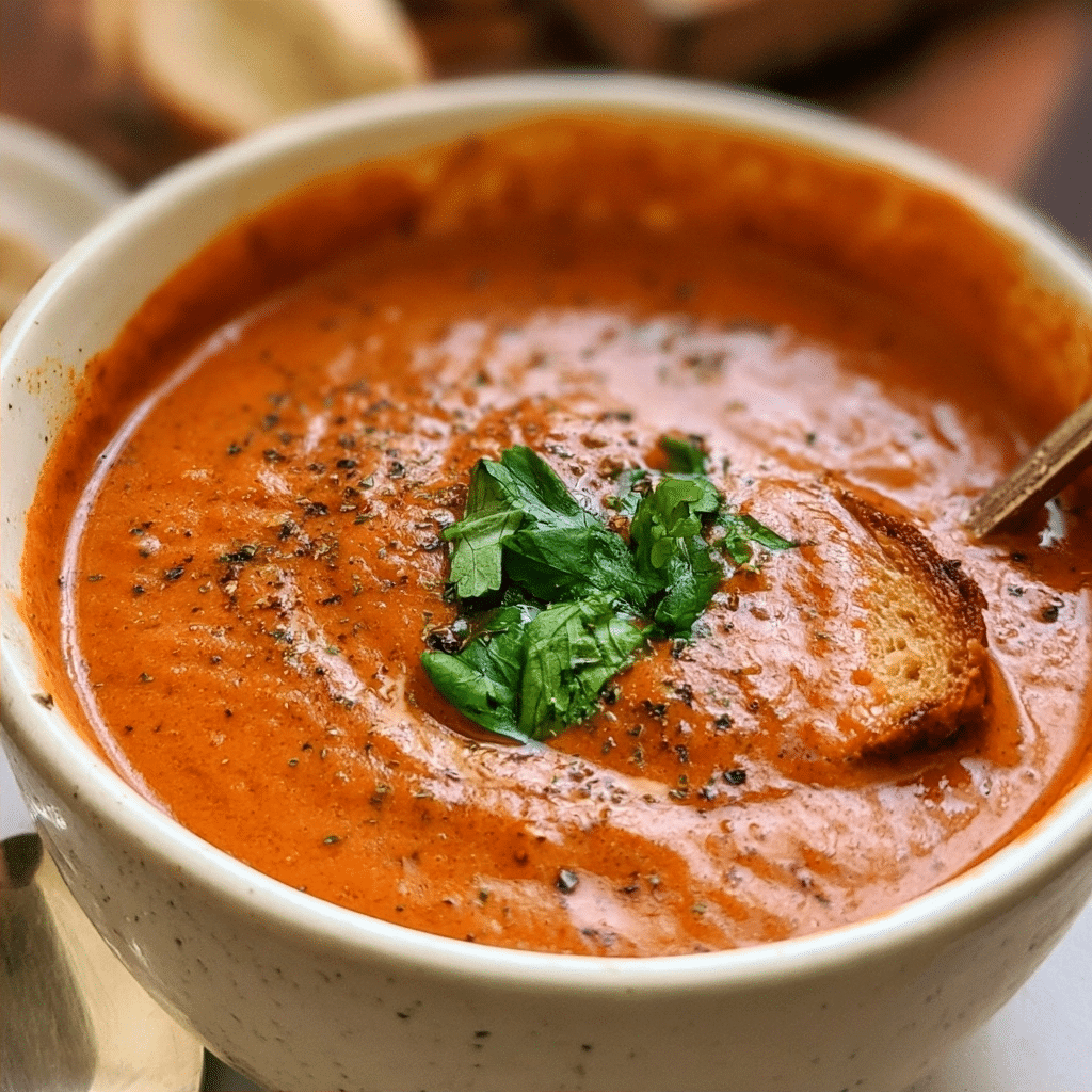 Healthy Roasted Tomato Soup (Vegan + Whole30) | Easy Cozy Dinner